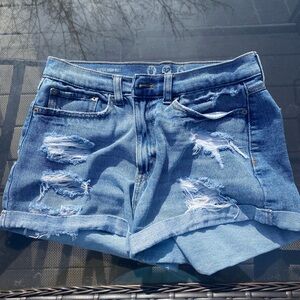 Distressed Denim Shorts